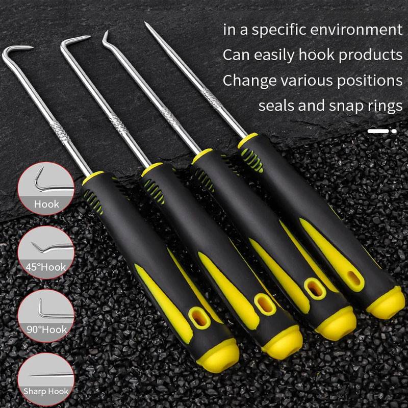 LIUOOP เครื่องมือซ่อมยางรถยนต์ ไขควงถอดซีลน้ำมัน ชุดถอดซีลน้ำมัน 4 ชิ้น Car Tire Repair Tool Oil Seal Screwdriver Oil
