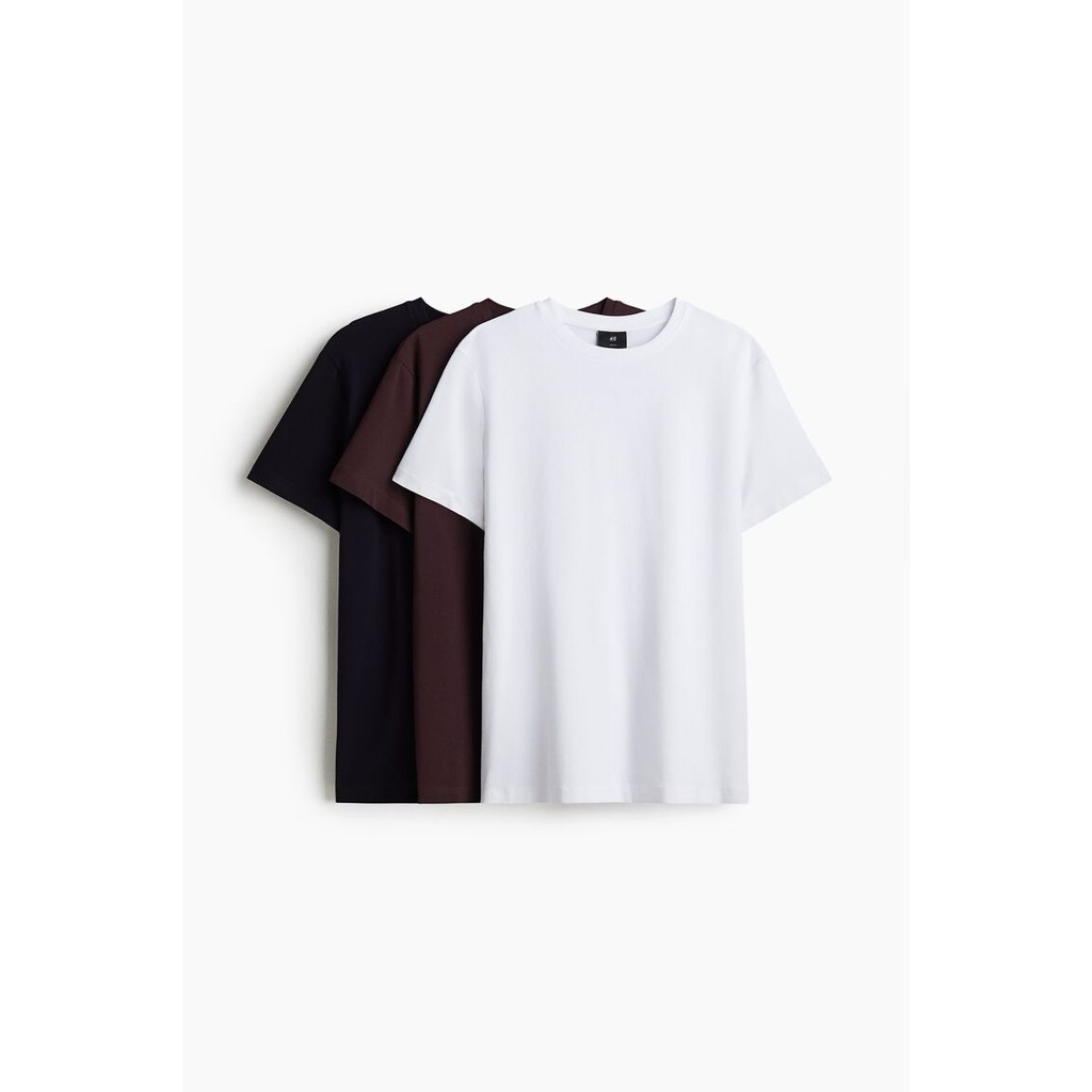 H&M(เอชแอนด์เอ็ม) ชุดเสื้อยืด Slim Fit 3 ตัว Men 3-pack Slim Fit T-shirts 0578630_22