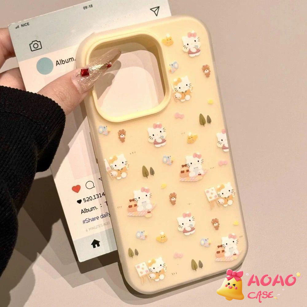 เคสไอโฟน 13 11 สำหรับ iPhone 16 15 13 11 14 12 Pro Max 15 14 13 16 Plus XR X การ์ตูนหวานคิตตี้ใหม่ 2 in 1 ปก - ภาพย่อย 2