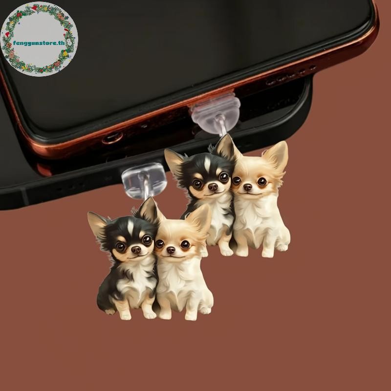 YUNSTORE 2D อะคริลิคแบนสัตว์ปลั๊กฝุ่นสําหรับและ Type-C Connector ปลั๊กฝุ่นจี้ตกแต่ง TH
