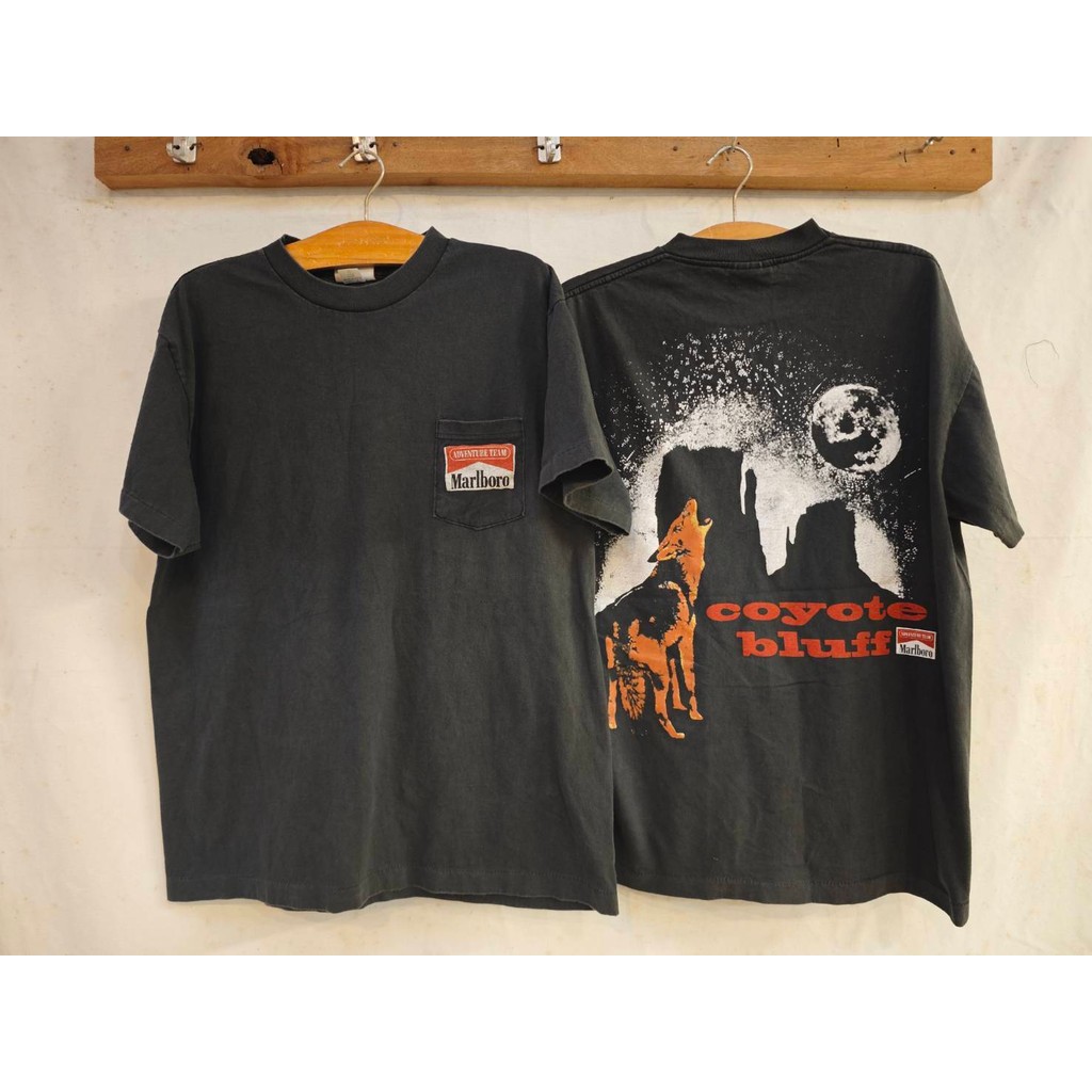 [ ล้านเสื้อ ]  Marlboro coyote bluff poket Bio Washed tag USA เสื้อวินเทจ เสื้อวง