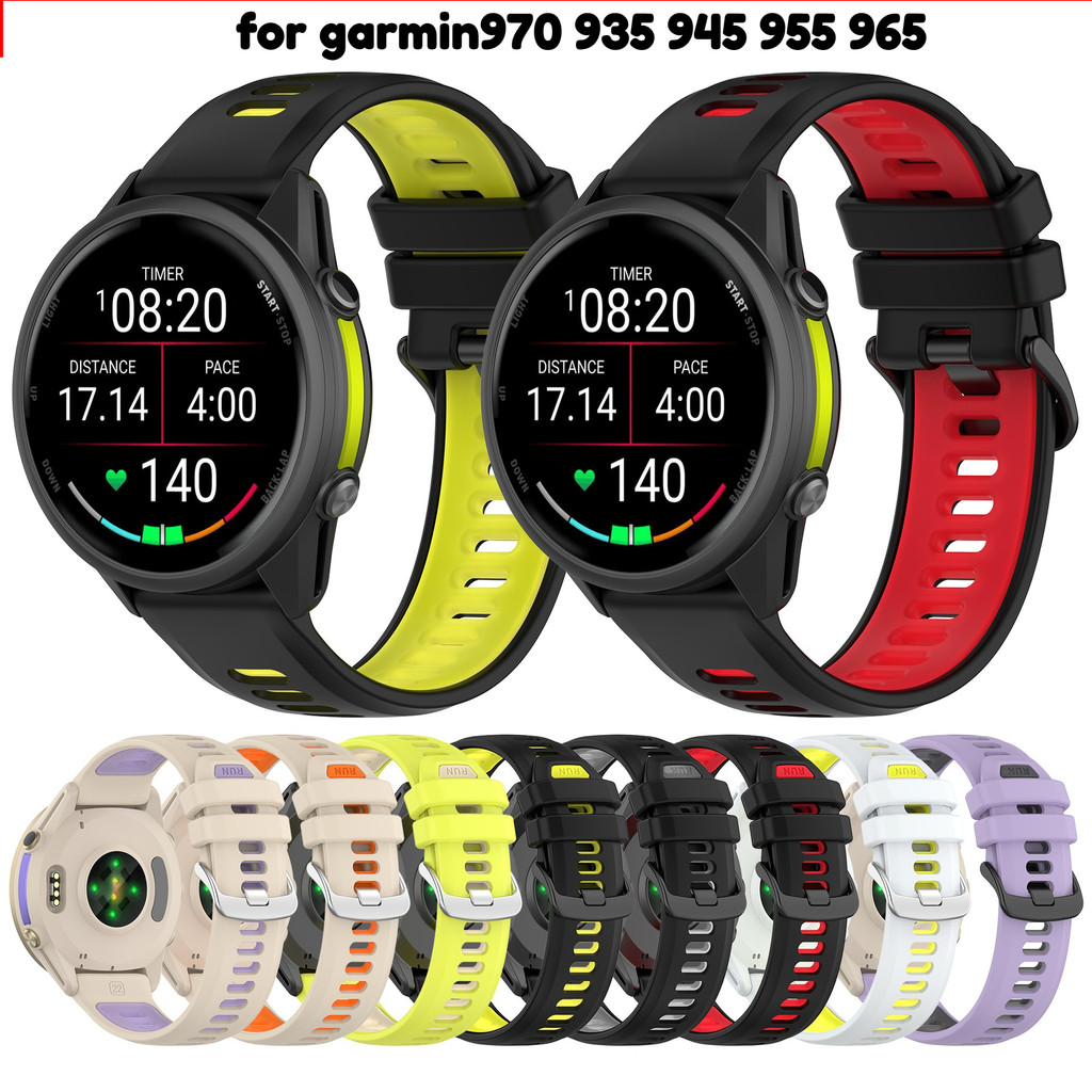 สายนาฬิกาgarmin forerunner970/935/945/955/965/965 solar/955 solar/descent G1สองสีสาย22mm