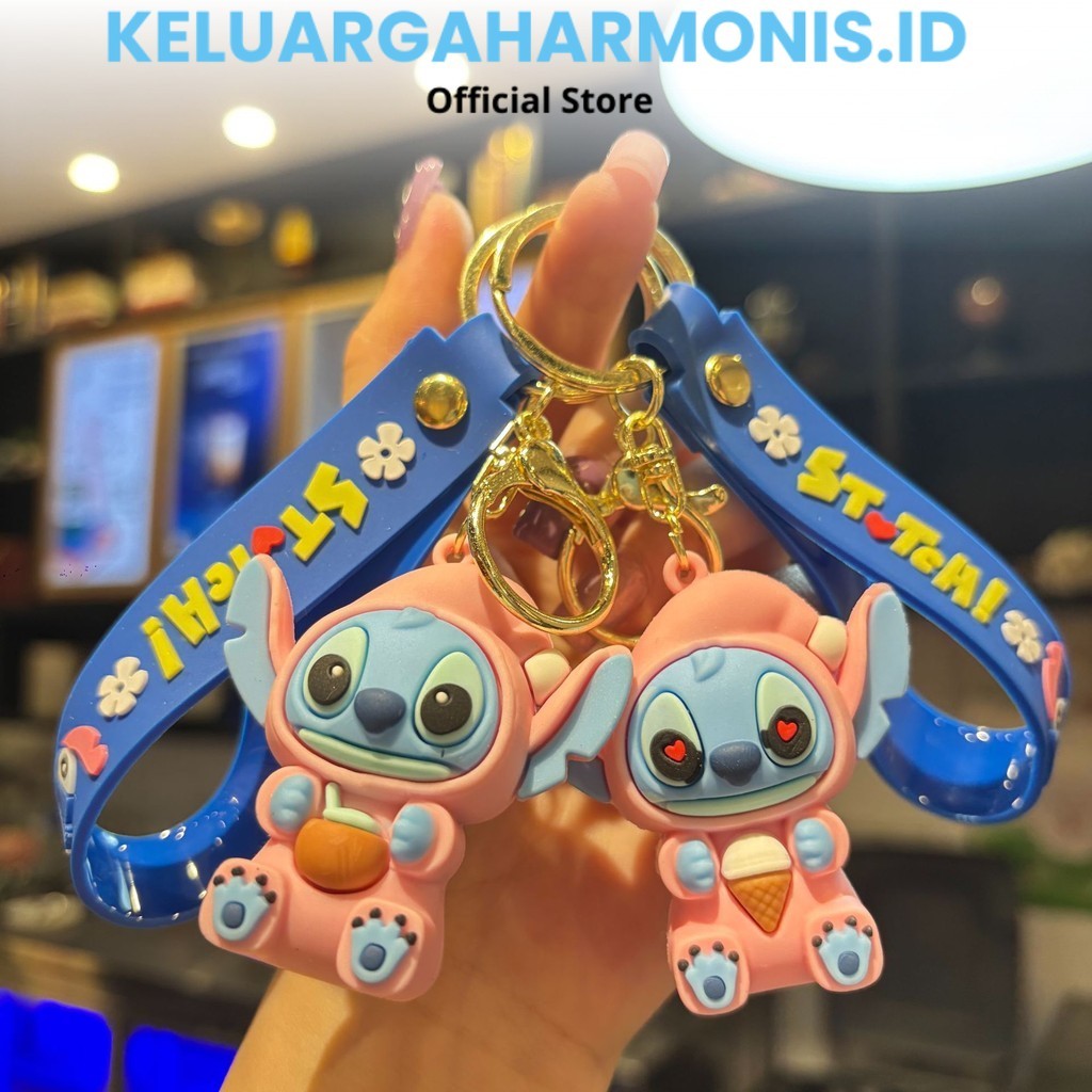 GANTUNGAN KH พวงกุญแจซิลิโคน Lilo Stitch / พวงกุญแจตัวละคร Stitch / Stitch Ganci / พวงกุญแจตุ๊กตา / 