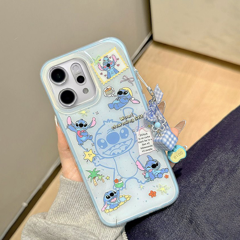 เคส OPPO Reno 14F 14 5G เคส OPPO Reno 14 Pro 5G เคสน่ารักการ์ตูนตะเข็บ Lilo เคสกันกระแทกขอบใสนุ่มพร้อมเคสแข็งสําหรับนักเรียนหญิงผู้หญิง