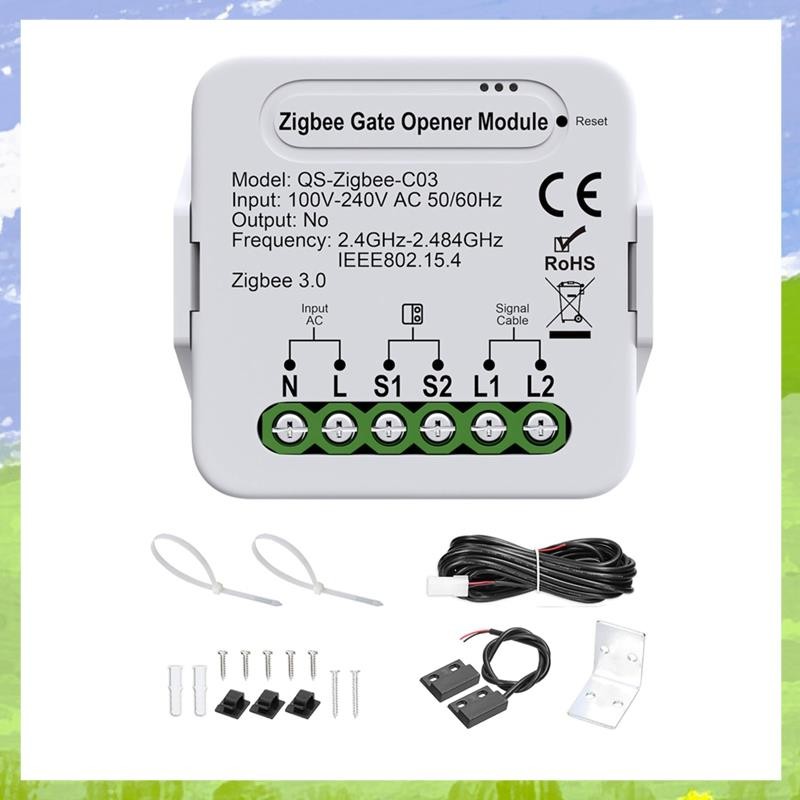 เครื่องเปิดประตูโรงรถ SmartZigbee - อุปกรณ์เสริมประตูควบคุมระยะไกลเข้ากันได้กับและ GoogleHome