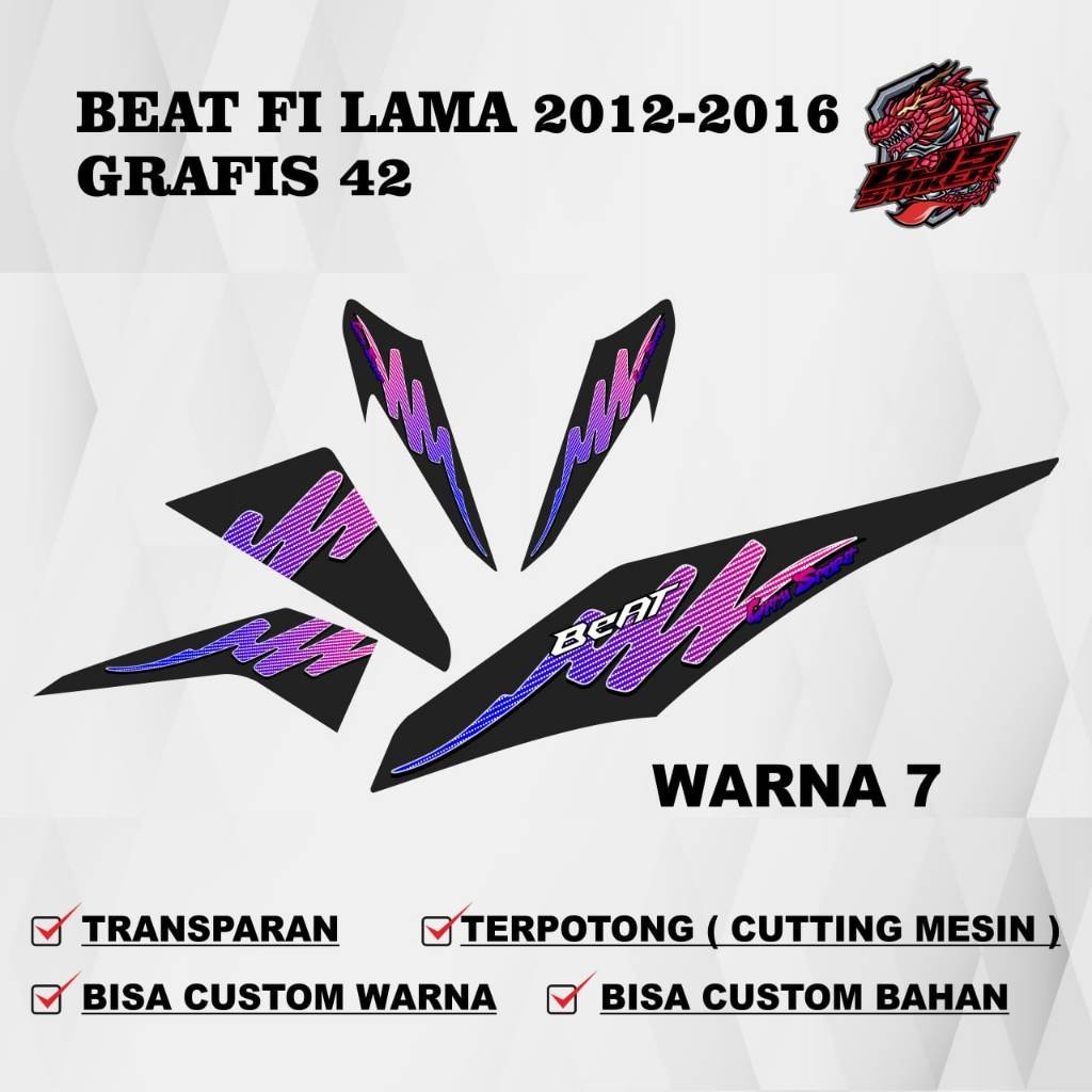 Striping Beat fi ลามะ g42 - รูปลอก Beat Fi หยาบ starter Beat Fi 2012-2016 g42