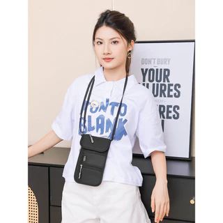กระเป๋าคล้องคอใส่พาสปอร์ต RFID กันน้ำ ใส่บัตรบิน-มือถือ 6.5" Unisex เดินทาง-คอนเสิร์ต