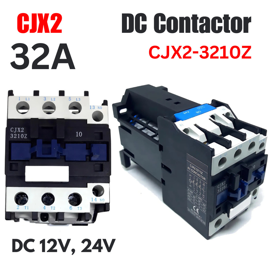 CJX2-3210Z DC Magnetic Contactor แมกเนติกคอนแทคเตอร์ คอยล์กระแสตรง DC 12V 24V