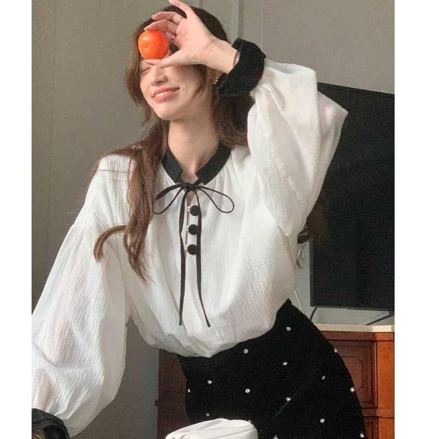 Jovera Shein Blouse เสื้อท็อปผู้หญิงพร้อมสายริบบิ้น