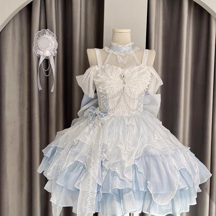 ชุดกระโปรงปาร์ตี้ Swan Princess สไตล์ Lolita สีขาว สำหรับผู้ใหญ่ สวมใส่วันเกิด