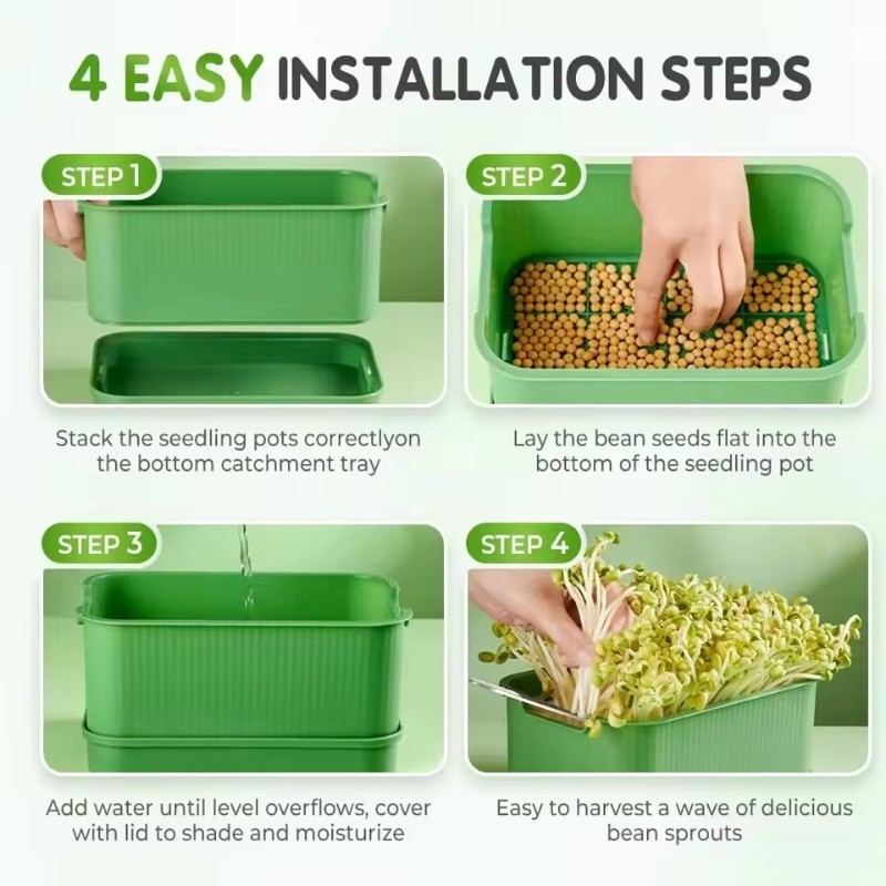 1/2ชุด ถาดเพาะกล้าเมล็ดพลาสติก / ภาชนะบรรจุหีบห่อดอกไม้ / แผ่นถั่วงอกไฮโดรโปนิกส์ - รูปที่ 7