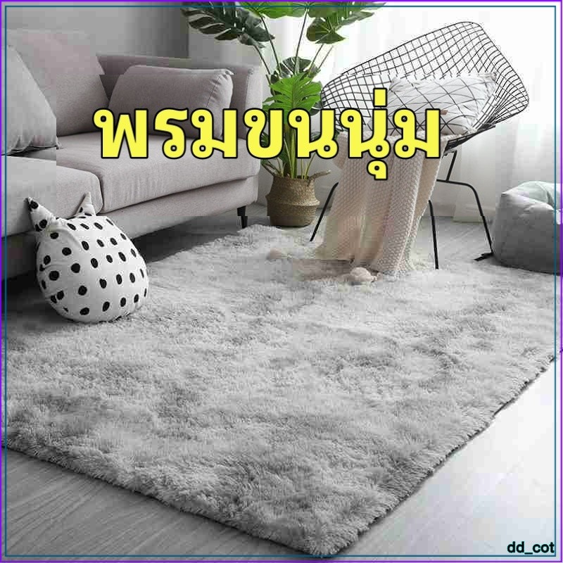 พรม พรมห้องนั่งเล่น 160x120 cm พรมห้องนอน พมปูพื้นห้อง ผ้าปูพื้นพรมก พรหมปูพื้น ขนนิ่ม มีหลายขนาด ตกแต่งสวย COD