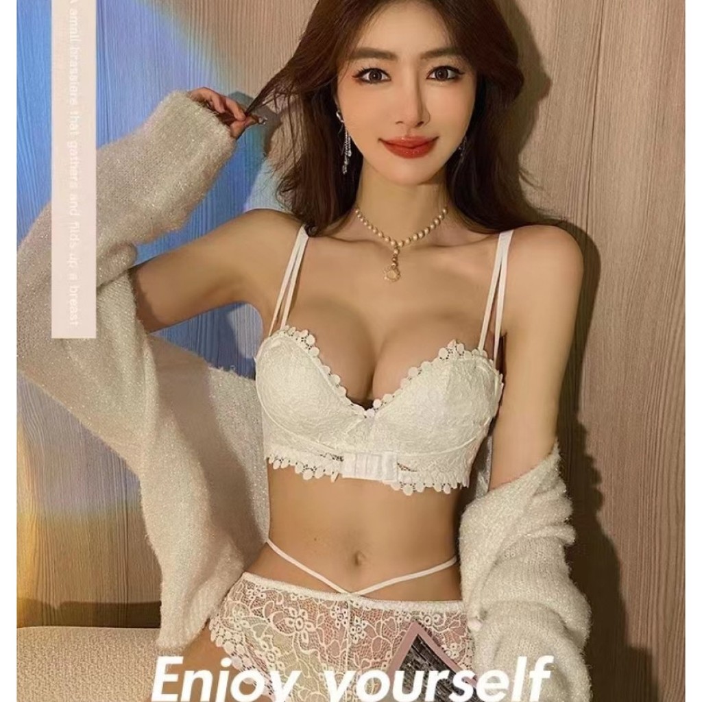 เต้านมขนาดเล็ก Push up ชุดชั้นในสตรีด้านบนสนับสนุนไร้สาย Bra ความงามกลับ Bra ใหม่เต้านม Holding ปรับ