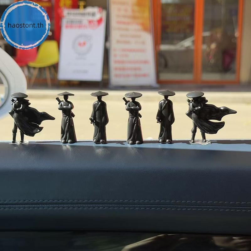 Hastont ดาบจีนรูปประณีตโบราณรูปปั้นรถเครื่องประดับการ์ตูนนักดาบ Miniatures ตกแต่งภายใน TH