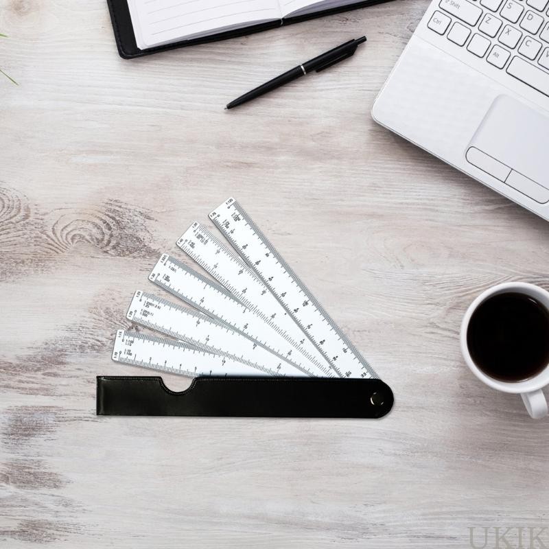 UKIK ไม้บรรทัดสเกลน้ําหนักเบา Plotting Scale Fan Shape Architects Scale ไม้บรรทัด 19 ซม.