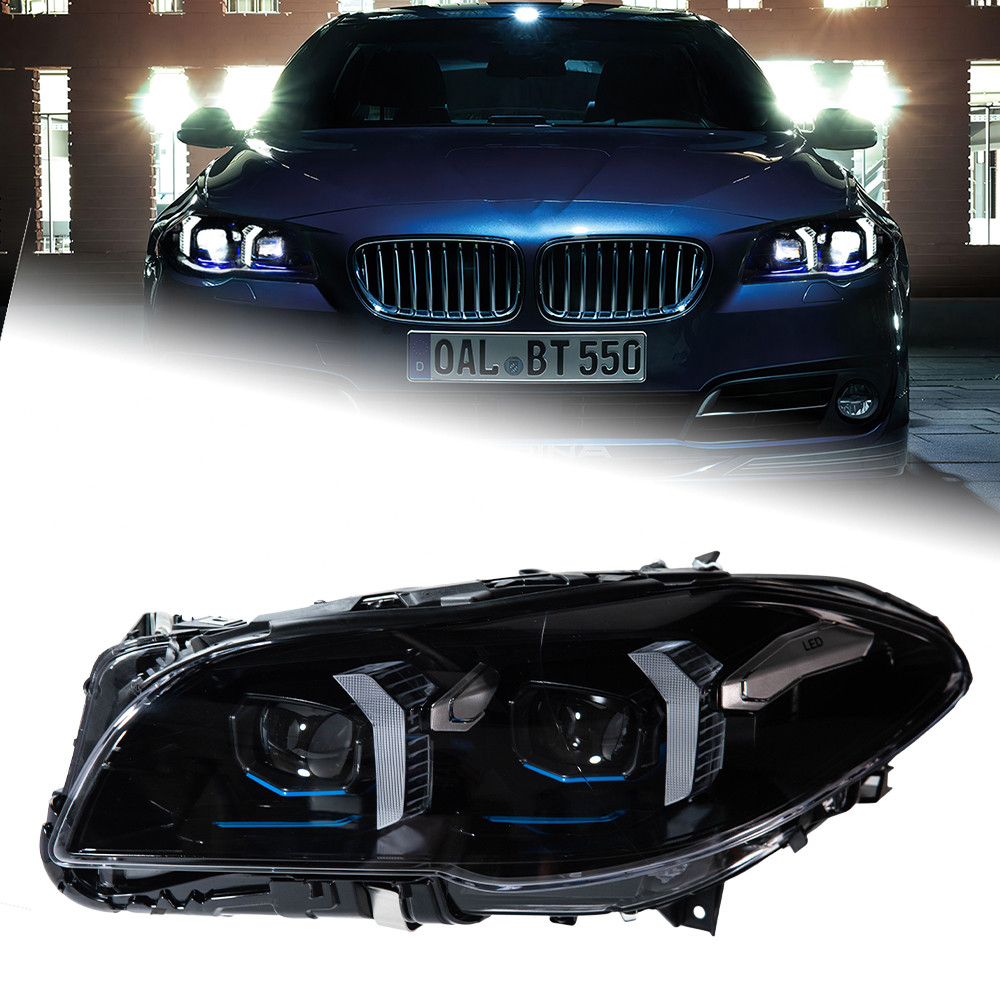 AKD รถสําหรับ BMW F10 F18 2010-2017 ไฟหน้า DRL Hella 12V H7 LED Bi Xenon หลอดไฟหมอกเครื่องมือ 2 PCS 