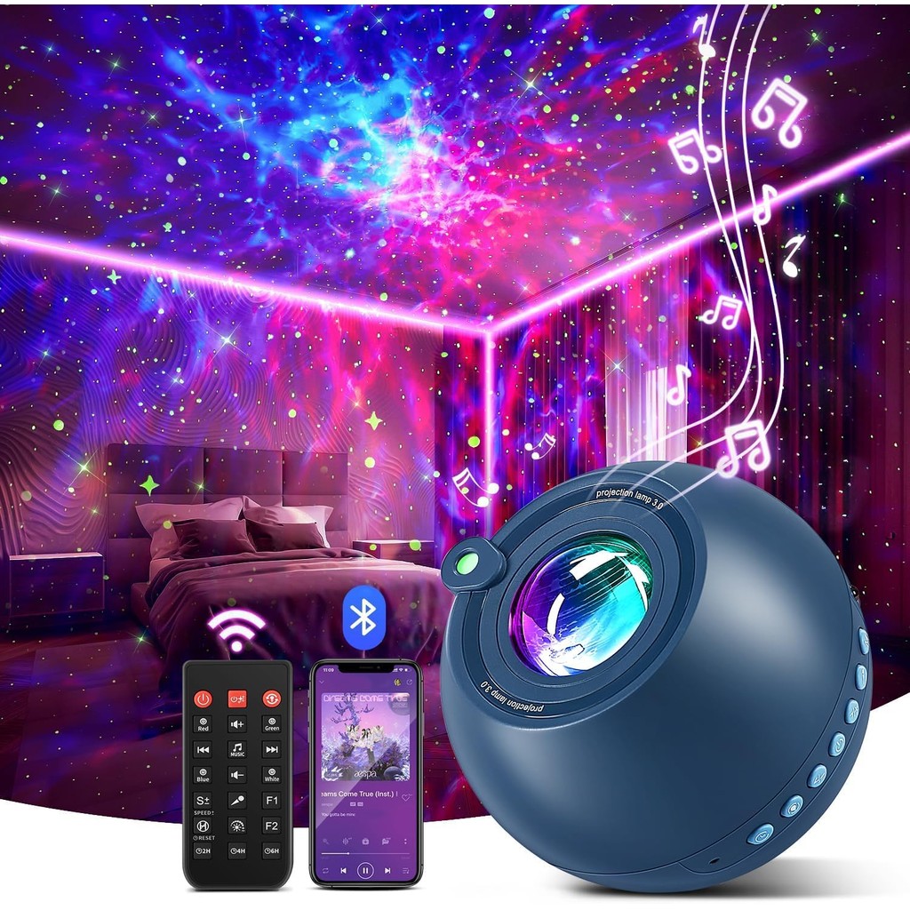 Star Projector,15 Colors Galaxy Projector for Bedroom,15White Noise Light Projector for Bedroom,5.0 