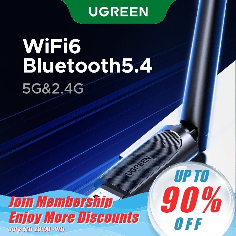 UGREEN อะแดปเตอร์ WiFi AX900 WiFi 6 บลูทูธ 5.4 USB สําหรับแล็ปท็อปพีซีเดสก์ท็อป