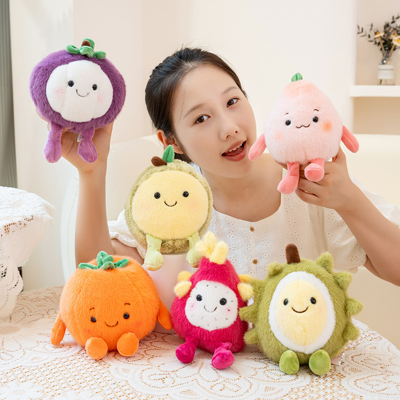 Squishy ตุ๊กตาผลไม้ของเล่นตุ๊กตา Hami Melon Peach Pitaya ทุเรียนมังคุดหมอนของขวัญวันเกิดนุ่ม