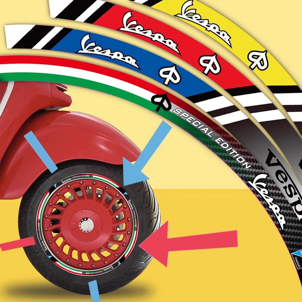 เหมาะสําหรับ Vespa Biagio GTS Spring Sprint 150/300 สติ๊กเกอร์ล้อสะท้อนแสง สติ๊กเกอร์ดัดแปลง Vespa