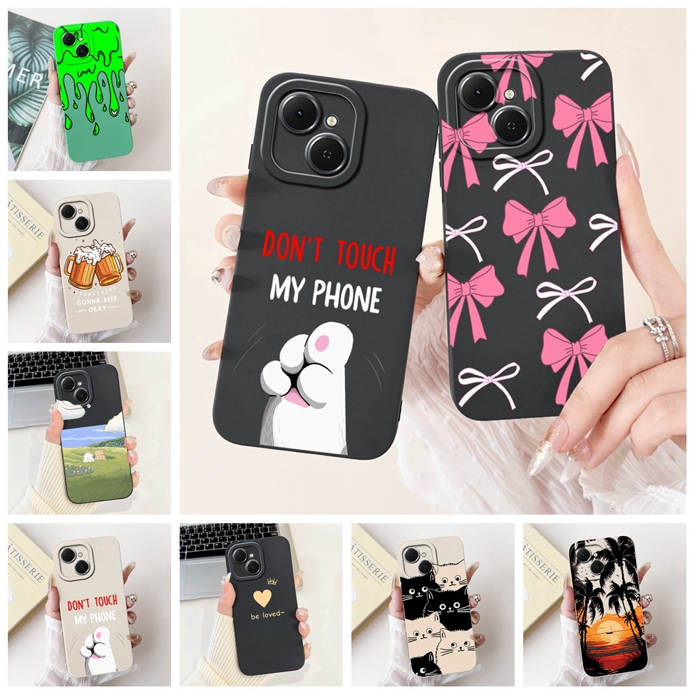 Tecno Spark 40C เคสแมวน่ารัก Panda Aesthetic แฟชั่นดอกไม้ Love ฝาหลัง Techno Spark 40C เคสโทรศัพท์