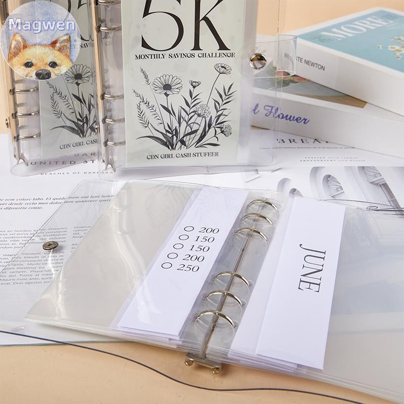 Magwen 2024 12 เดือนซองเงินท้าทายง่ายและตลกวิธีบันทึก 2.5K/5K/10K Budget Planner Envelope Challenge Kit TH