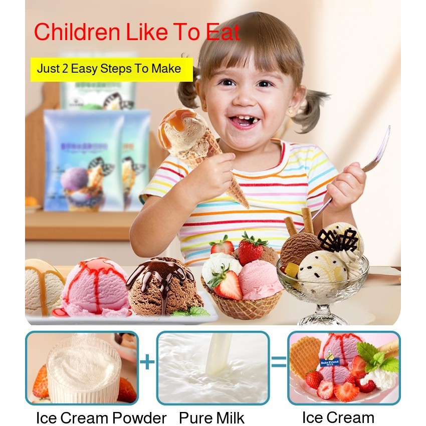 แท้💯%🚀โปร 1 แถม 1🚀ซองผงไอศครีมโฮมเมด DIY Magic Ice Ice-cream ไอติมทำกินเองที่บ้าน ไม่ต้องใช้เครื่องทำไอศกรีม มีอย GMPฮาลาล 0สารกันบูด โภชนาการสูง 0ไขมัน อุดมไปด้วยสารอาหาร ผู้ชายและผู้หญิง
