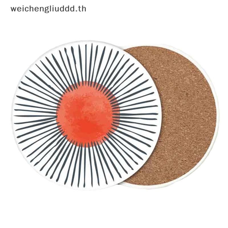 # weichen # 6 ชิ้น/เซ็ต Coasters ทนความร้อนลื่นเครื่องดื่ม Cafe ตกแต่ง 2D FLat Coasters Anti-scaldin