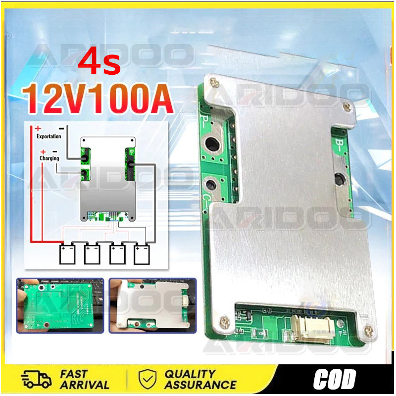 4S 12v 100A LiFePO4 แบตเตอรี่ลิเธียมป้องกันบอร์ดพร้อม Power Battery Balance/Enhance BMS PCB บอร์ดป้องกัน