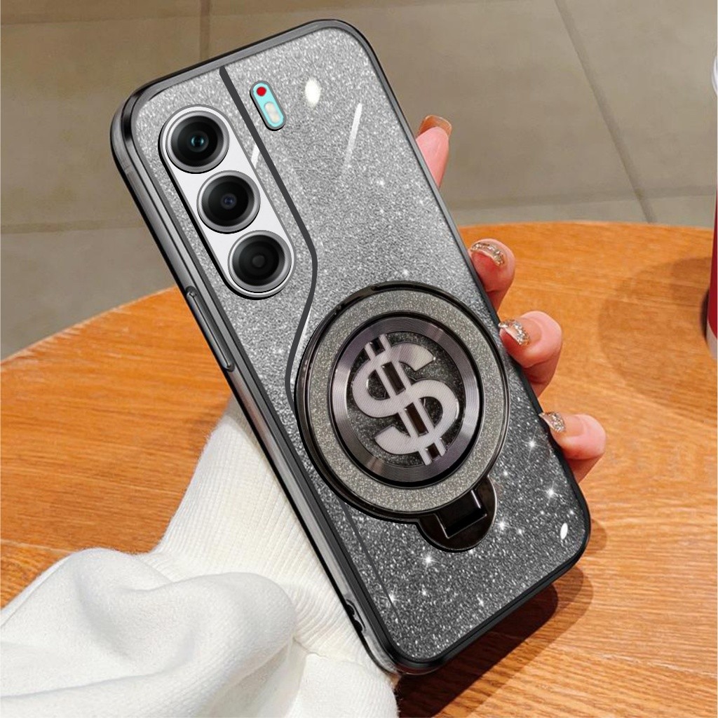 เคสนําเข้า Tecno Camon 40 / 40 Pro Glitter Stand Dollar Ring Magsef เคสโทรศัพท์มือถือ