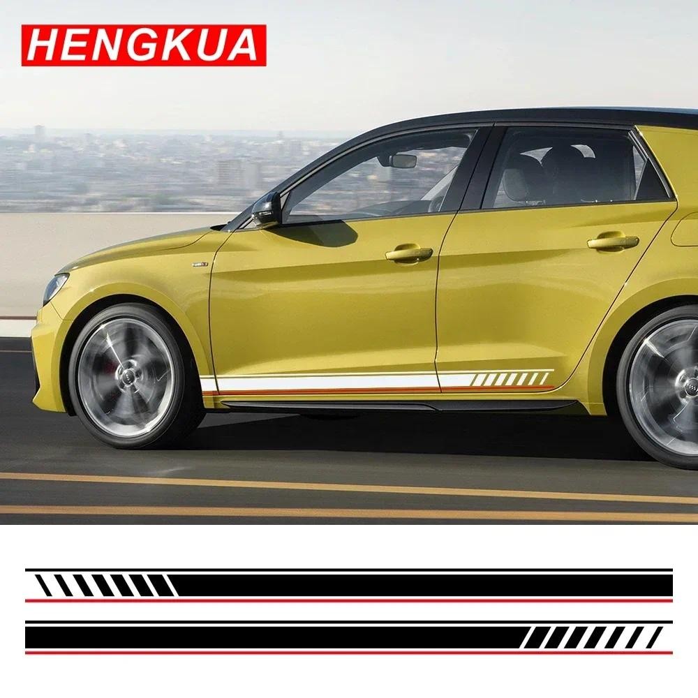 รถด้านข้างสติกเกอร์กันน้ํา Decals อุปกรณ์จัดแต่งทรงผมสําหรับ Audi A1 8X GB GBA Sportback Quattro Ego