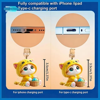 UTZN> น่ารัก 2D โทรศัพท์ Anti Dust Charge Port Plug สําหรับ Type C Dust Protection Stopper Accessorie ใหม่