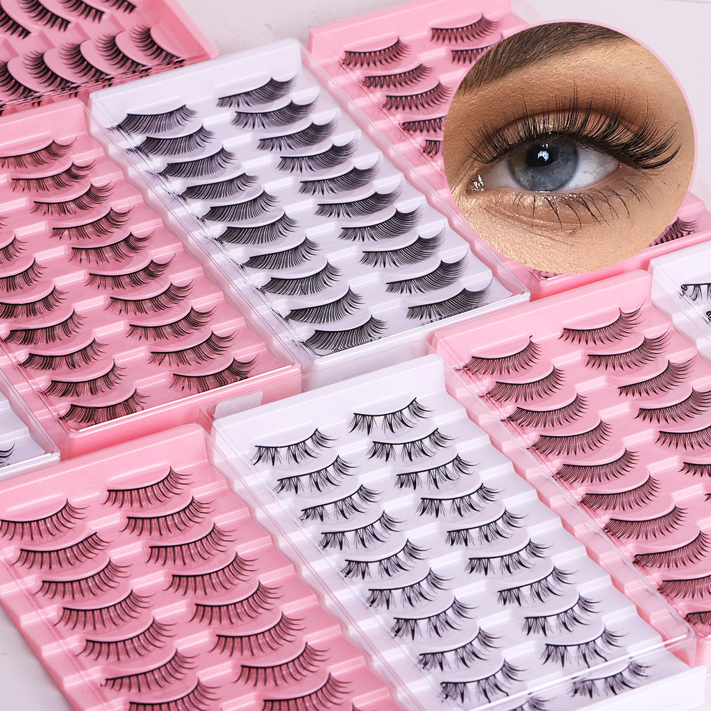 10 คู่ขนตาปลอมธรรมชาติยาวแสงบาง 0.04 มม.ขนตา Fox คู่ขนตา - รูปที่ 4