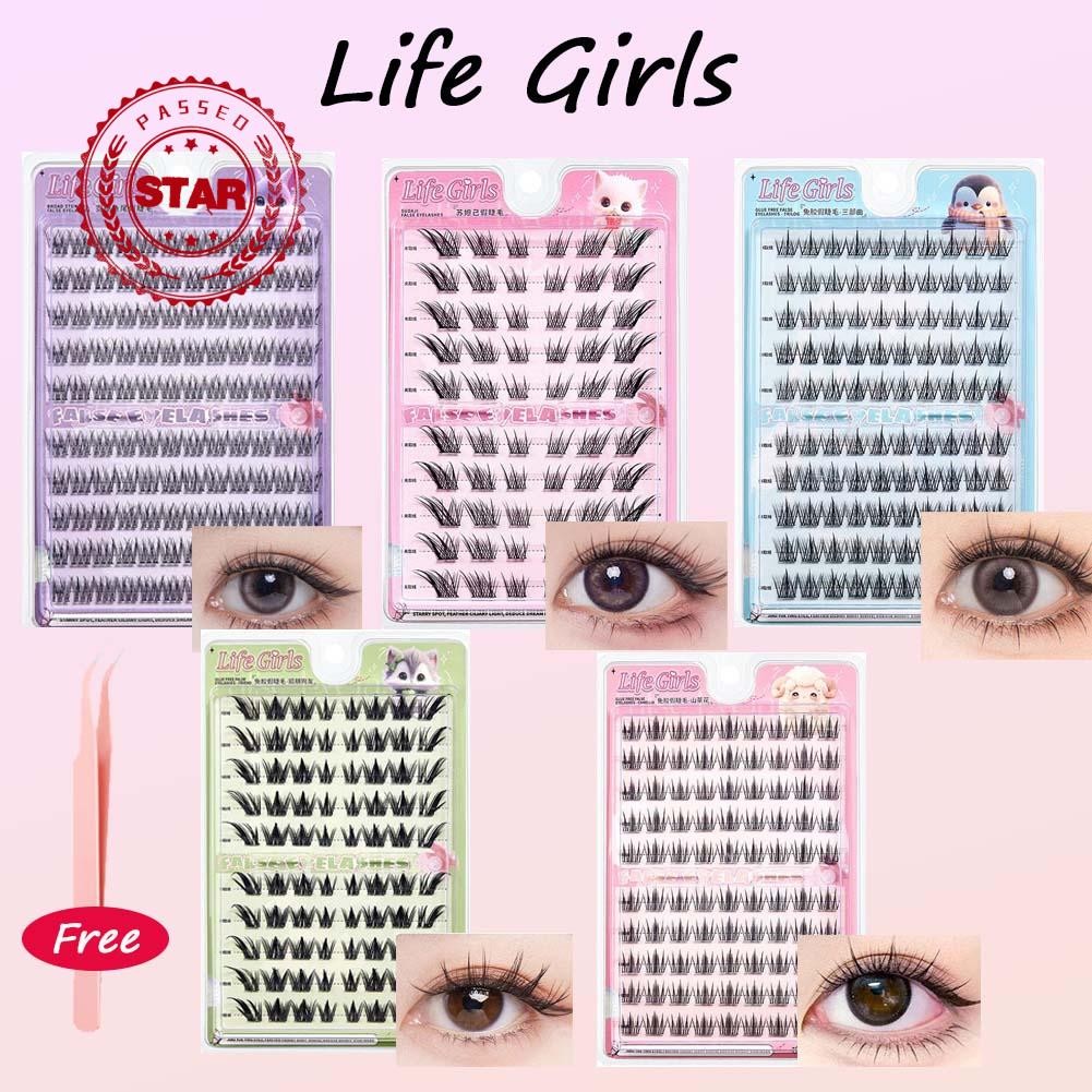 Life Girls กาวฟรีขนตาปลอม Sunflower Natural Lazy False Set Segmented Eyelash Y7n5