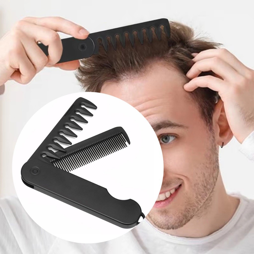 ร้านอยู่กทม.หวีพับได้ 2in1 แปรงหวีผม จัดแต่งทรงผมผู้ชาย แปรงหวีผมพลาสติก แบบพกพา - รูปที่ 2