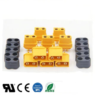 แท้ s ขั้วต่อแบตเตอรี่ XT60 ชุบทอง 1 คู่ ผู้-เมีย มีฝาปิด, ปลั๊ก Connectors XT60 ปลั๊ก XT60 ปลั๊กเชื่อมต่อกระแสไฟสูง