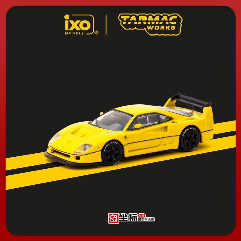 Tarmac Works 1: 64 TW Ferrari Ferrari F40 LM โมเดลรถโลหะผสมจําลองสีเหลือง