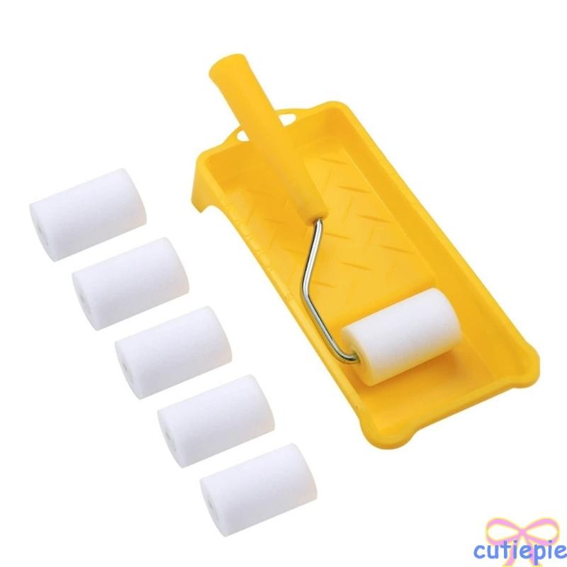 Cutie Mini Paint Roller ชุด 2 นิ้ว 8 ชิ้นแปรงลูกกลิ้งขนาดเล็กจับพลาสติกเคลือบที่แม่นยําเครื่องมือสําหรับ DIY Home Projects