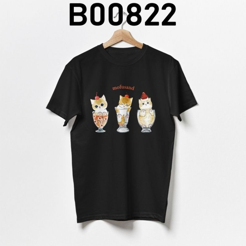 เสื้อยืดแขนสั้นลายแมวน่ารัก Mofusand Shark Cat ไซส์ S-5XL สำหรับผู้ชายและผู้หญิง จากผ้าฝ้ายคุณภาพ 100%
