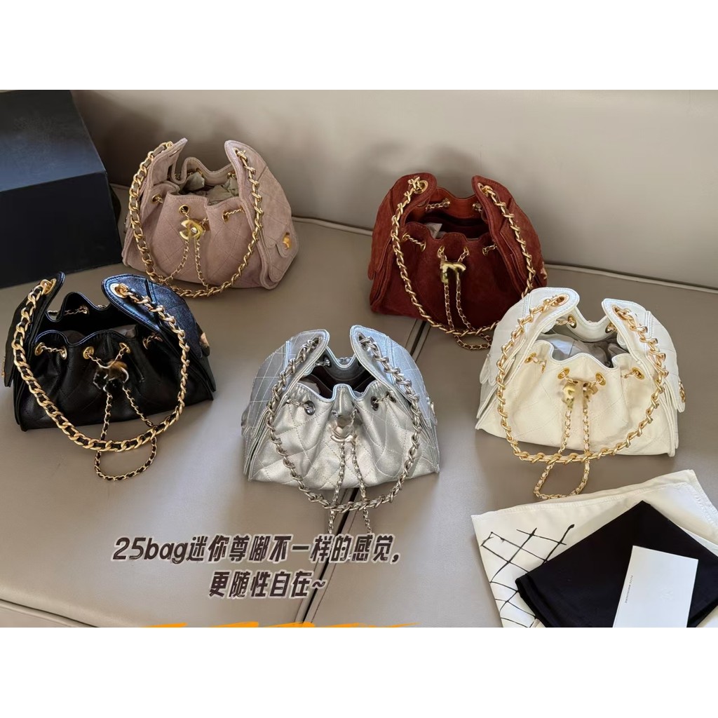 แฟชั่น 25C Hobo Hippie Underarm Bag Mini Bucket Bag 22cm 261864