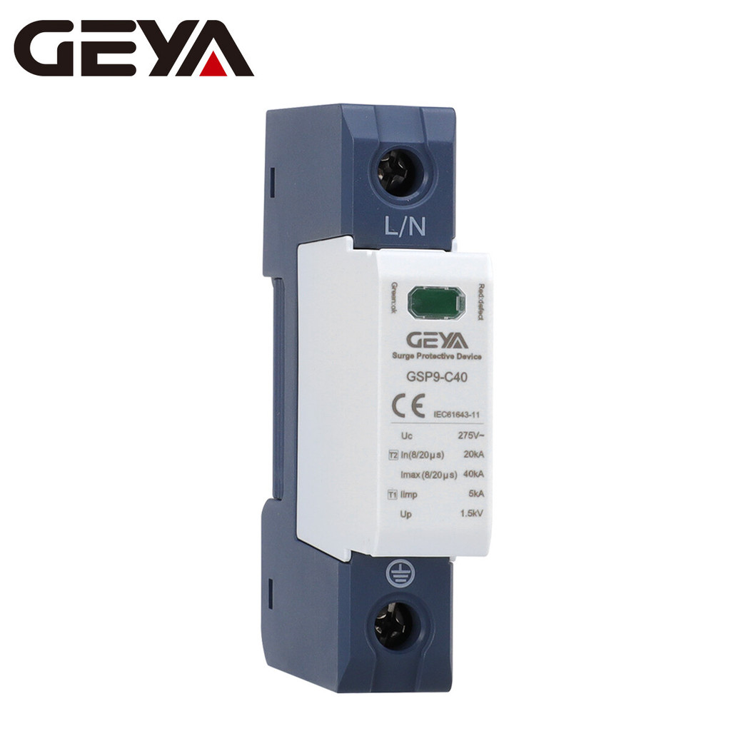 GEYA GSP9 1Pole Surge Protector 20KA-40KA SPD AC275V/385V/400V/440V SPD Lightning Protector Din Rail