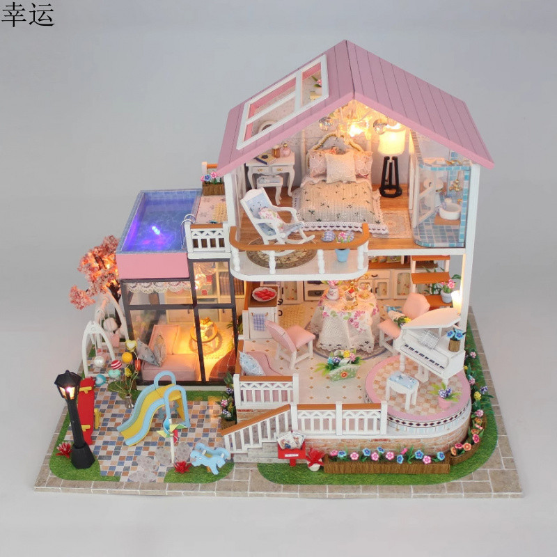 [คําหวาน] DIY Hut Assembly Model Handmade DIY ทํากระท่อมเครื่องประดับสร้างสรรค์บ้านตุ๊กตา