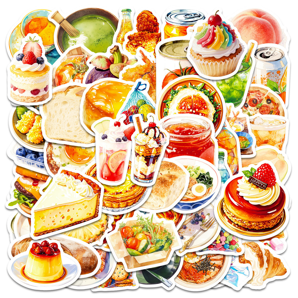 50ชิ้น/เซ็ต ❉ สติ๊กเกอร์ Yummy Food Series 01 ❉ DIY แฟชั่นสติ๊กเกอร์ Doodle กันน้ํา