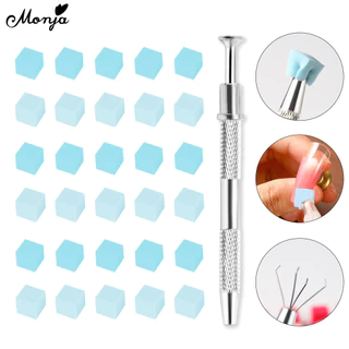 Monja ฟองน้ําจับคลิปชุดปากกา Pat Coloring Stamping Soft โฟม Gripper เล็บฟองน้ํา เล็บออกแบบเครื่องมือ