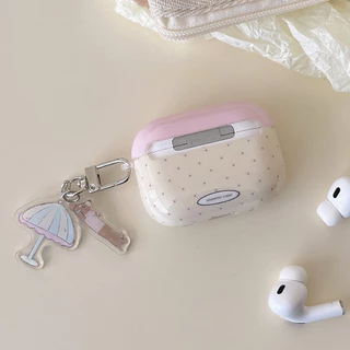 สไตล์เรียบง่ายสาวซิลิโคนสําหรับ AirPods1 2 สําหรับ AirPods 3 สําหรับ AirPods Pro หูฟังอุปกรณ์เสริมน่ารักสีชมพูร่มสุนัขจี้