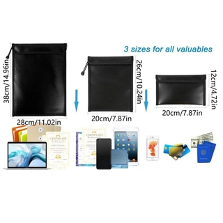 MXBEAUTY กระเป๋าเอกสารกันไฟ, ถุงเก็บเงินสดนิรภัย S/M/L กันน้ํา, Faraday Bag Signal Blocker แบบพกพาทนความร้อนทนไฟโล่โฟลเดอร์บ้าน