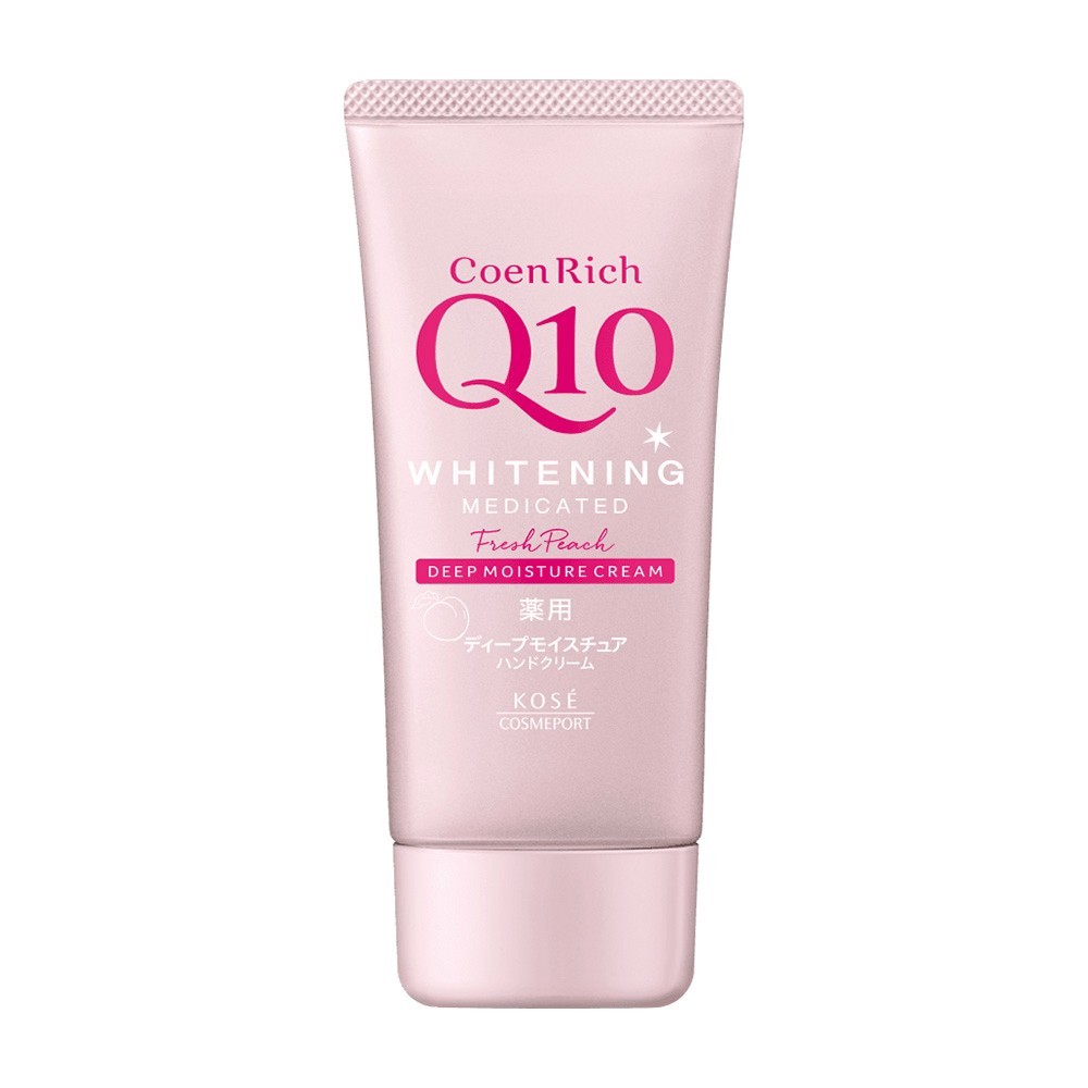 COENRICH Q10 WHITENING FRESH PEACH DEEP MOISTURE CREAM 80 g / ผลิตภัณฑ์ครีมทาบำรุงผิวมือและเล็บ กลิ่นพีชสด