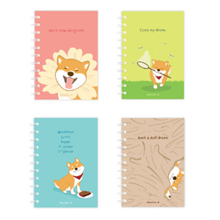 สมุดโน๊ตสันลวด 80 แกรม Double A คละสี A6 50 แผ่น/เล่ม