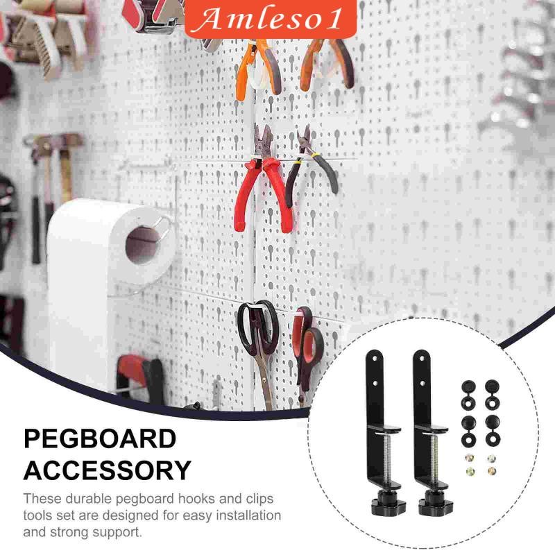 [Amleso1] 2x Pegboard Desk Mount Pegboard อุปกรณ์เสริมคลิปยึดคลิปหนีบโต๊ะสําหรับบ้าน
