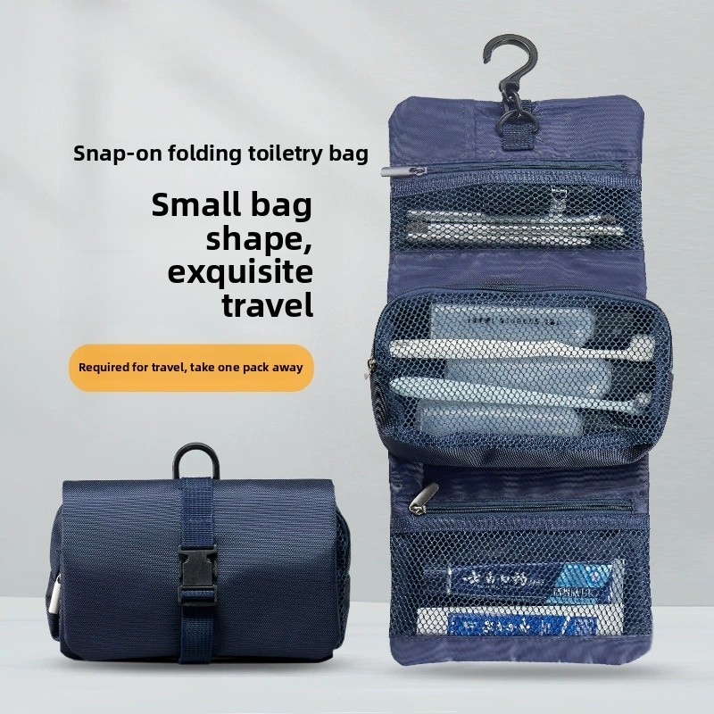 มูจิ สไตล์ญี่ปุ่นหัวเข็มขัดพับถุงแป้งตะขอผู้ชายการเดินทางเพื่อธุรกิจเดินทางถุงเก็บแป้งกระเป๋าเครื่องสําอาง